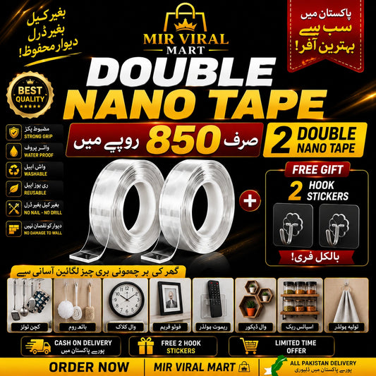 DOUBLE NANO TAPE BUY 1 GET 1 FREE WITH 02 HOOK STICKERS - MIR VIRAL MART