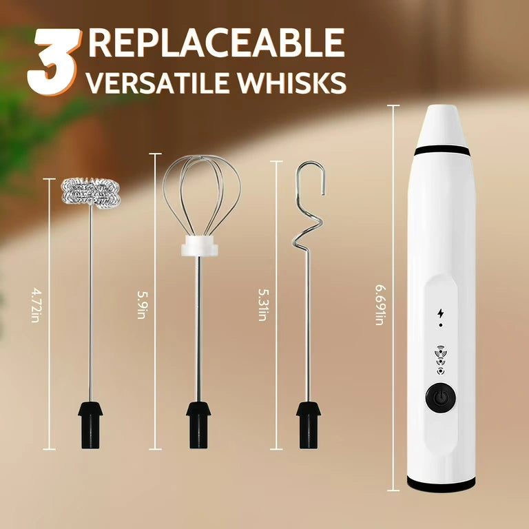 Milk Frother Rechargeable Handheld Electric Whisk Coffee